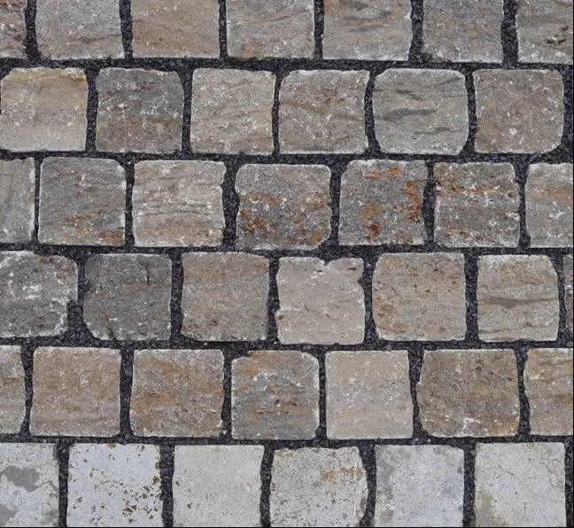 Pavé en pierre calcaire KIRCHHEIMER Vieilli - Minéral Pierre Naturelle